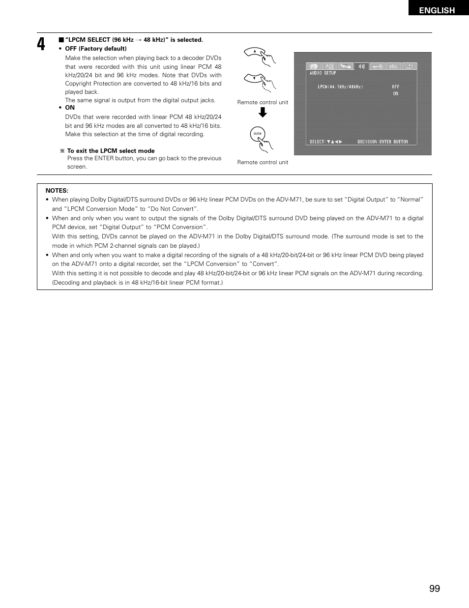 Denon ADV-M71 User Manual | Page 99 / 112