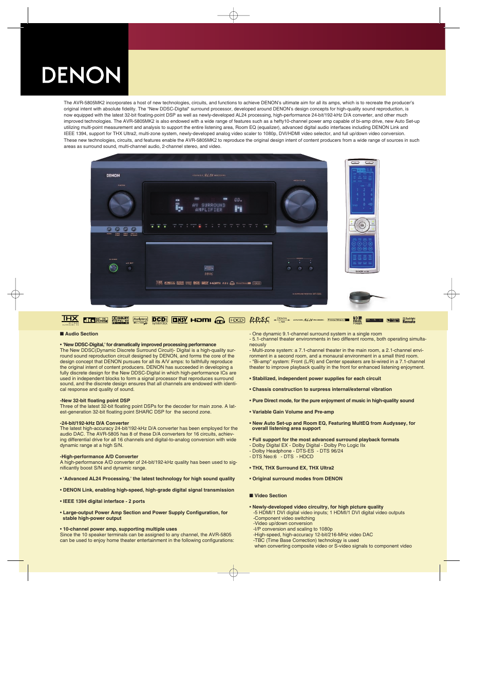 Denon AVR 5805MK2 User Manual | 2 pages