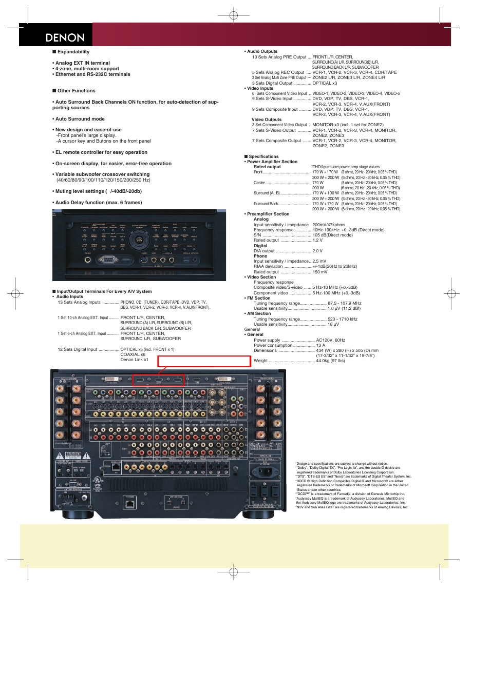 Now with 5 hdmi inputs | Denon AVR 5805MK2 User Manual | Page 2 / 2