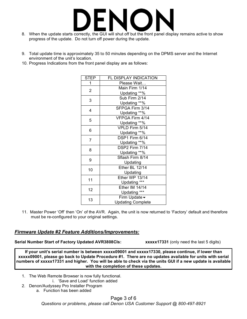 Denon AVR-3808CI User Manual | Page 3 / 6