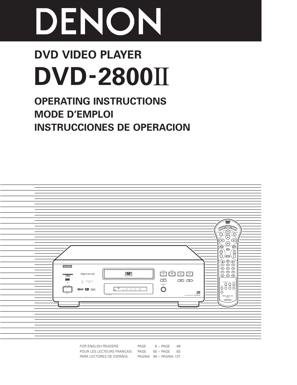 Denon DVD-2800II User Manual | 94 pages