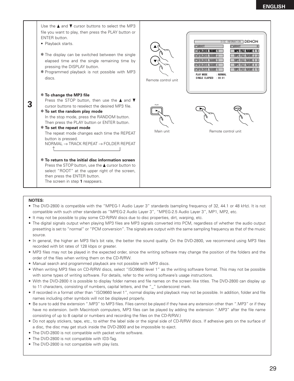 English | Denon DVD-2800II User Manual | Page 29 / 94