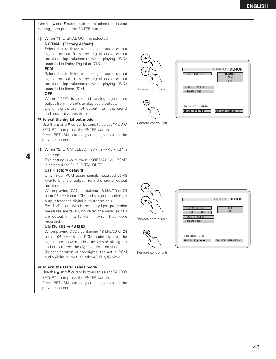 English | Denon DVD-2800II User Manual | Page 43 / 94