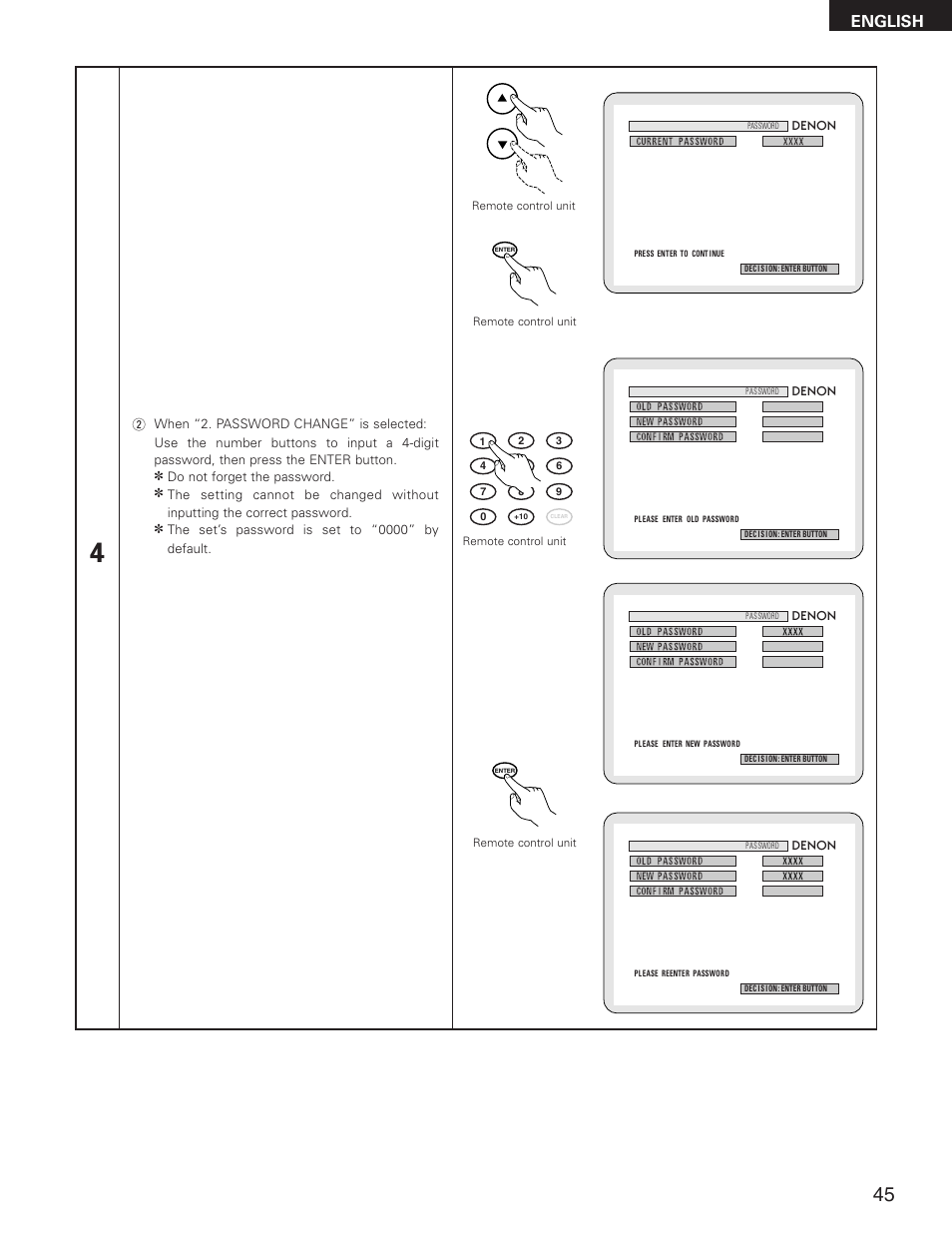 English | Denon DVD-2800II User Manual | Page 45 / 94