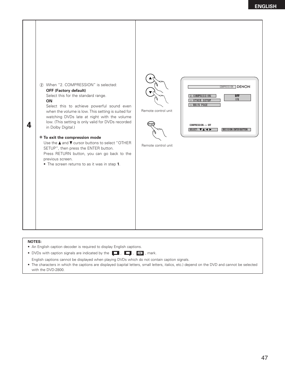 English | Denon DVD-2800II User Manual | Page 47 / 94