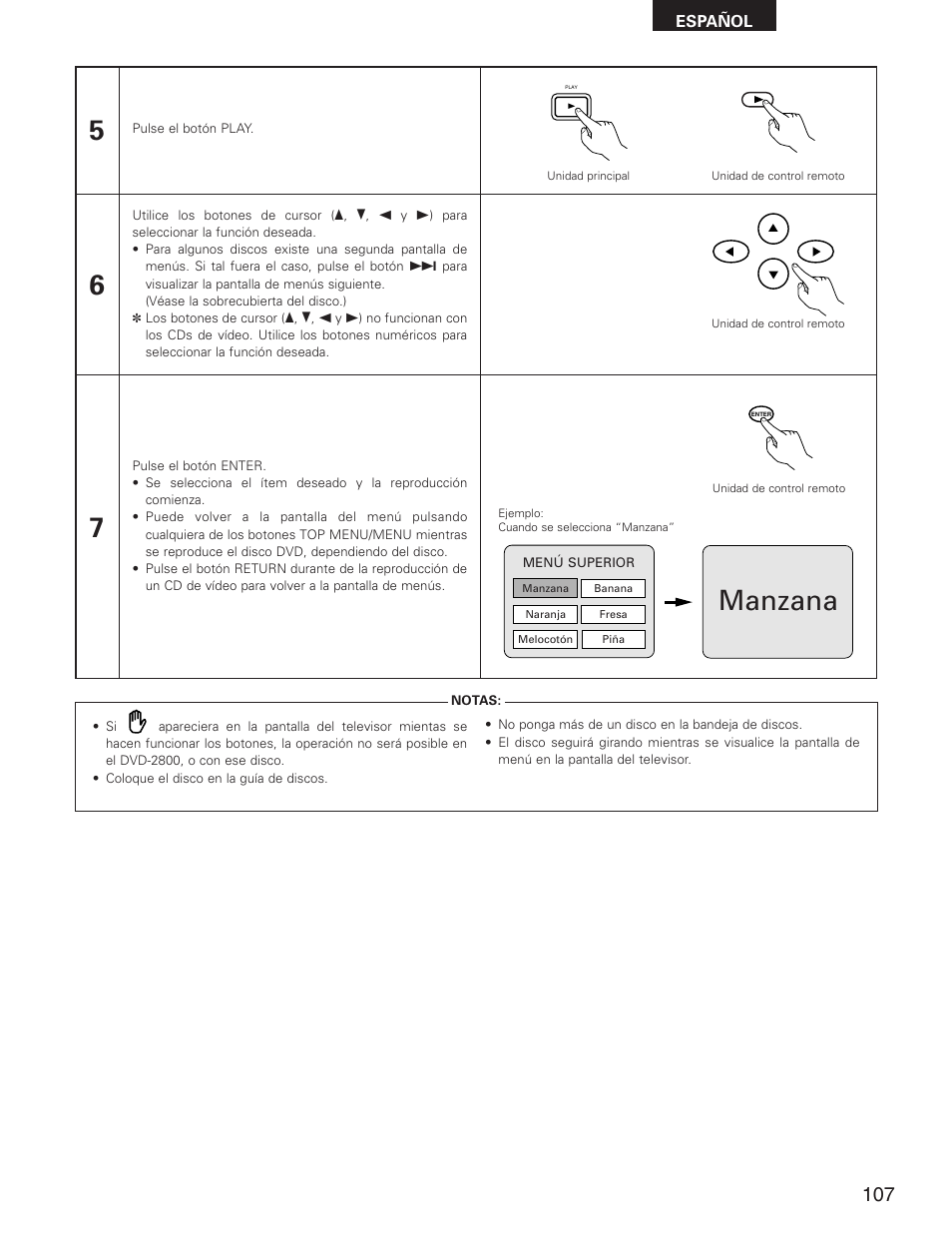 Manzana | Denon DVD-2800II User Manual | Page 63 / 94