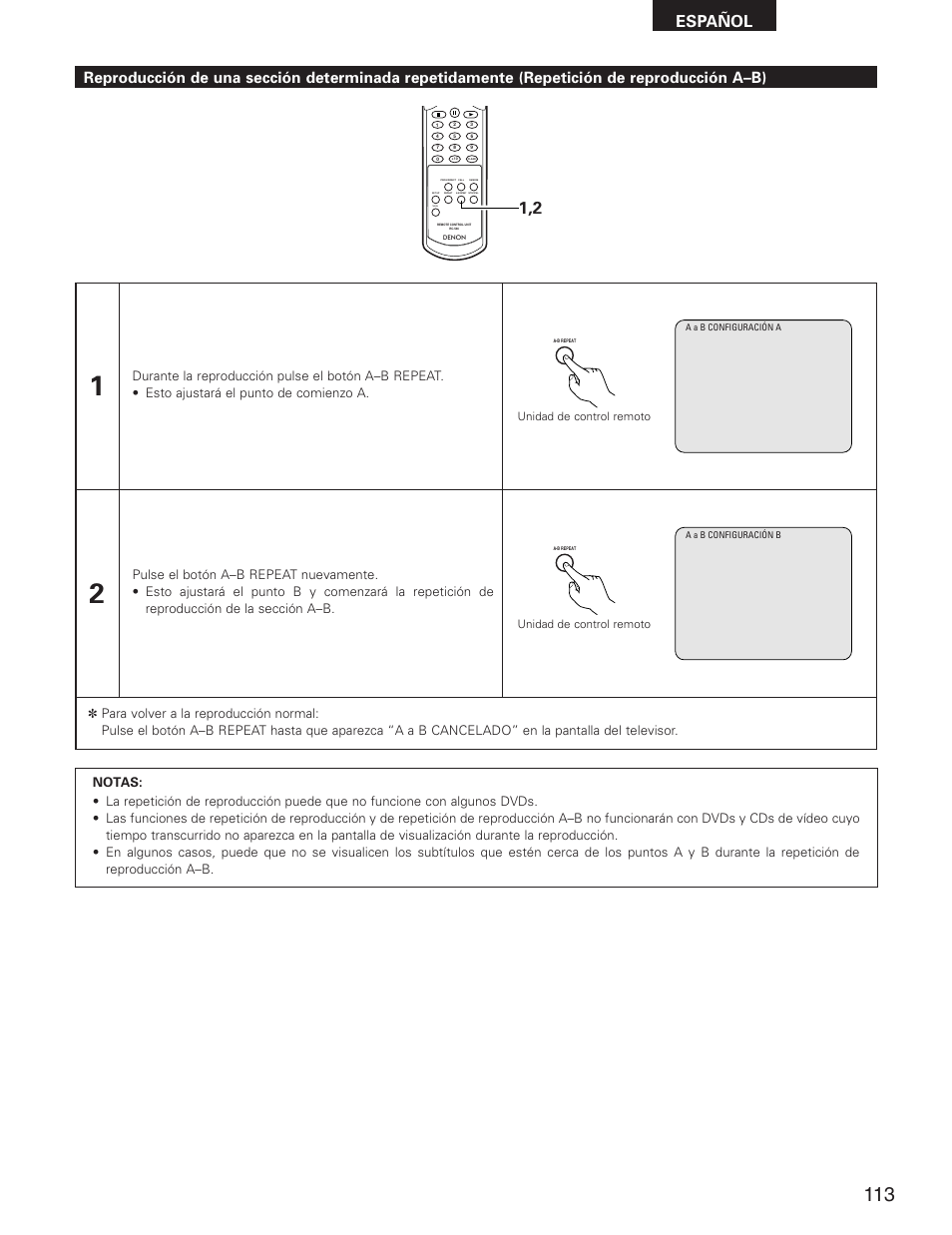 Español | Denon DVD-2800II User Manual | Page 69 / 94