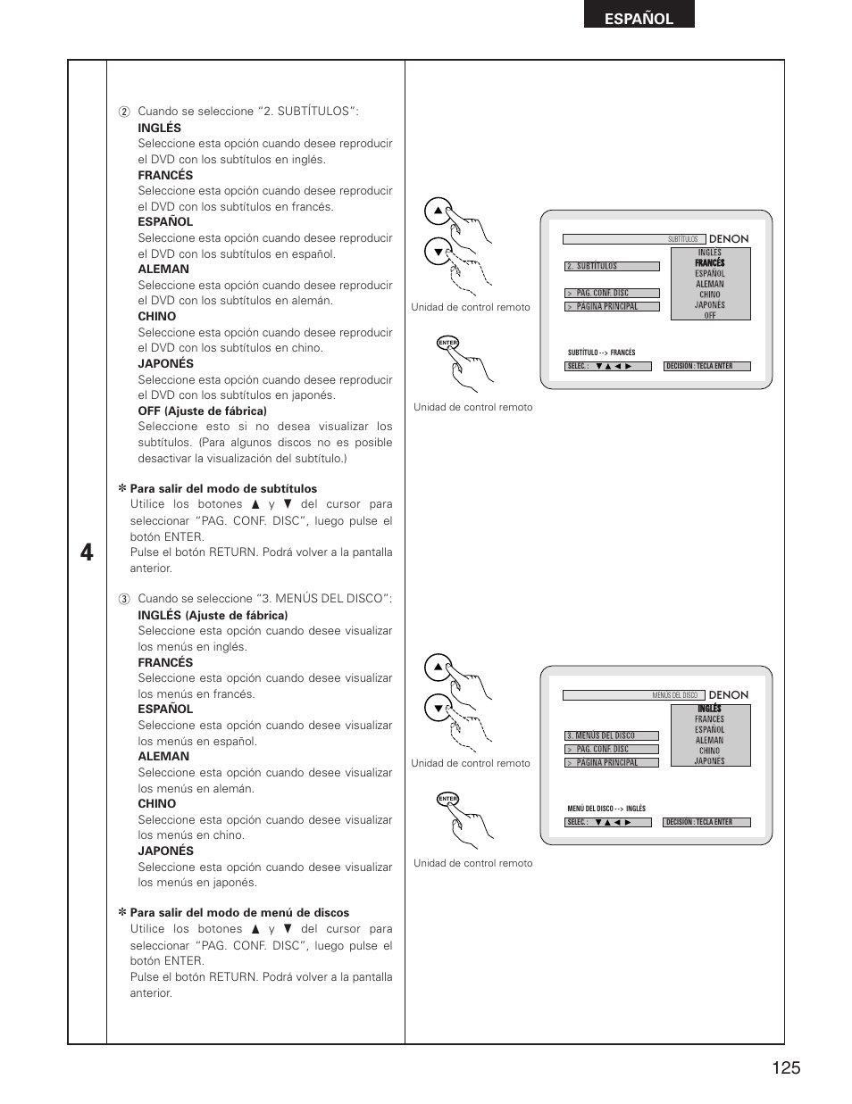 Español | Denon DVD-2800II User Manual | Page 81 / 94