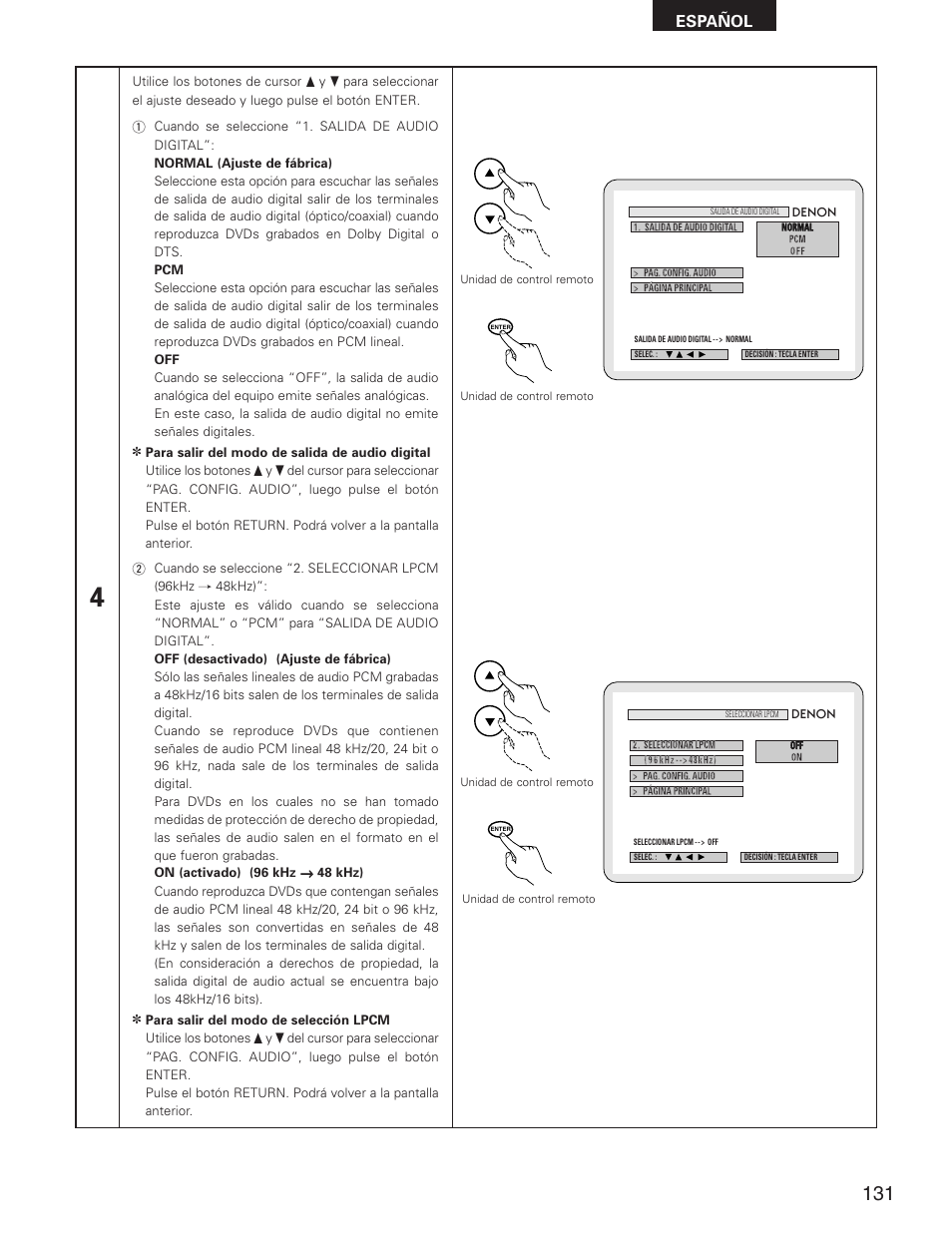 Español | Denon DVD-2800II User Manual | Page 87 / 94