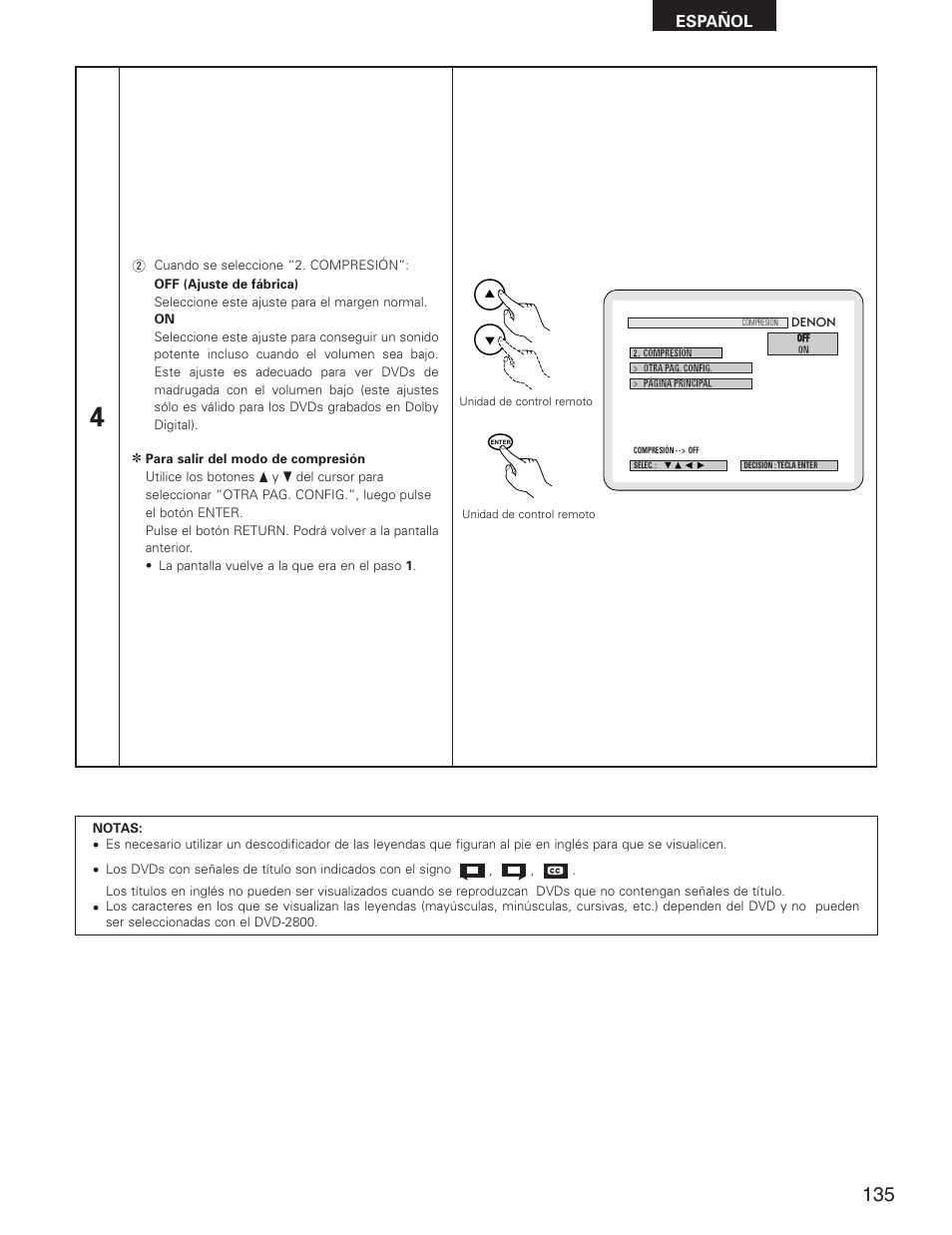 Español | Denon DVD-2800II User Manual | Page 91 / 94