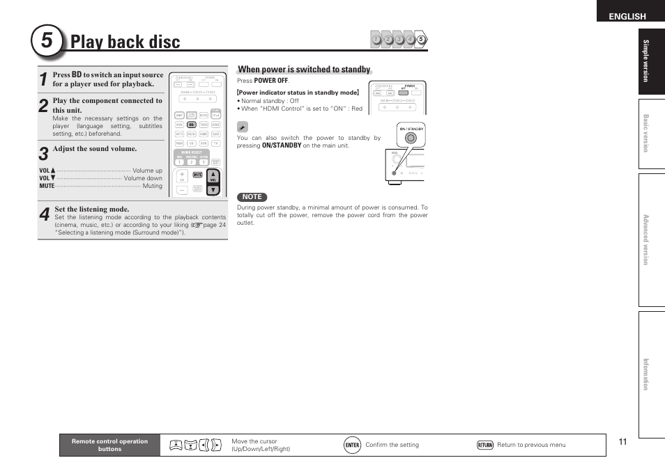 Play back disc | Denon AVR-1611 User Manual | Page 14 / 78