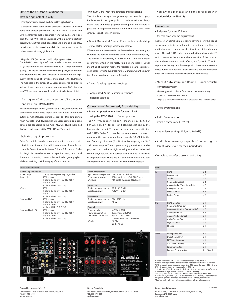 Denon AVR-1910 User Manual | Page 2 / 2