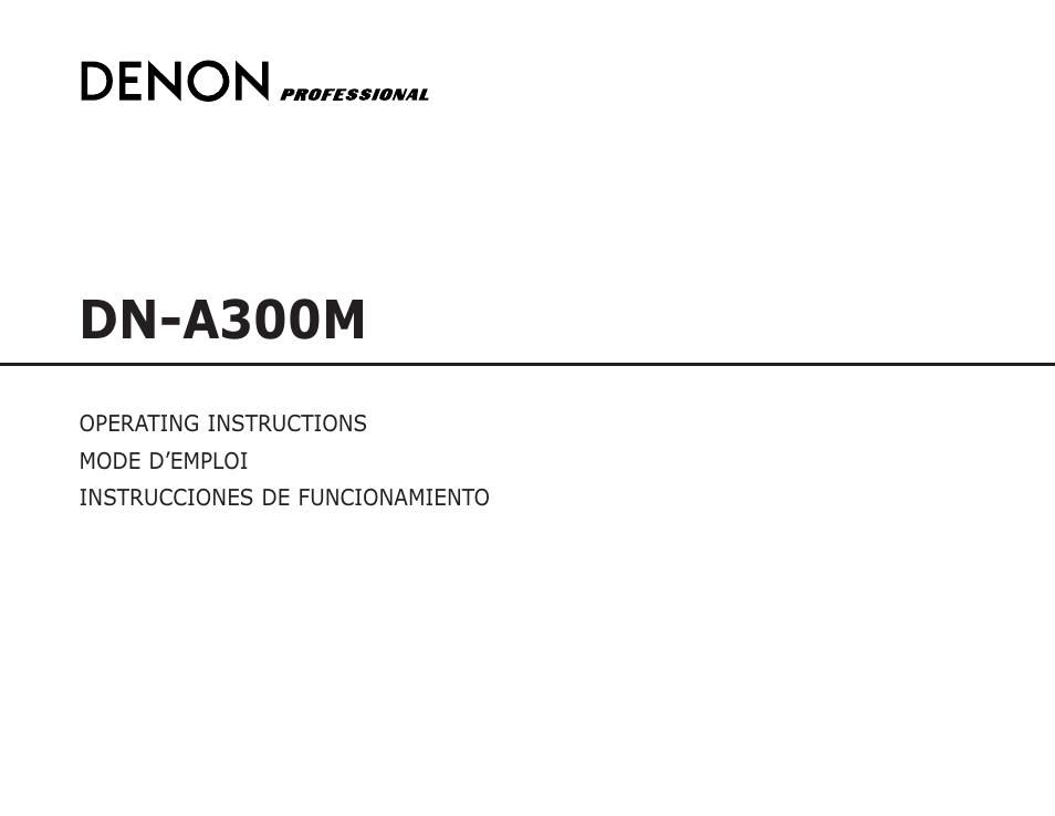 Denon DN-A300M User Manual | 25 pages
