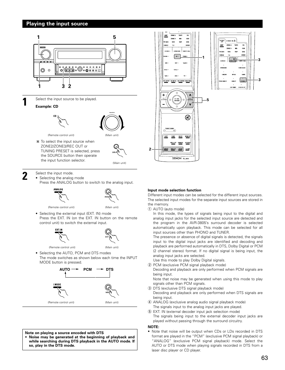 Denon AVR-3805 User Manual | Page 63 / 104