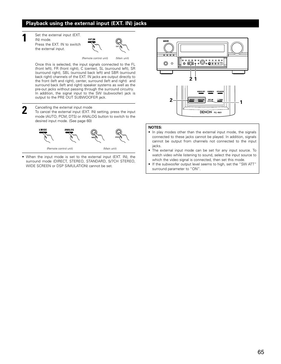 Denon AVR-3805 User Manual | Page 65 / 104