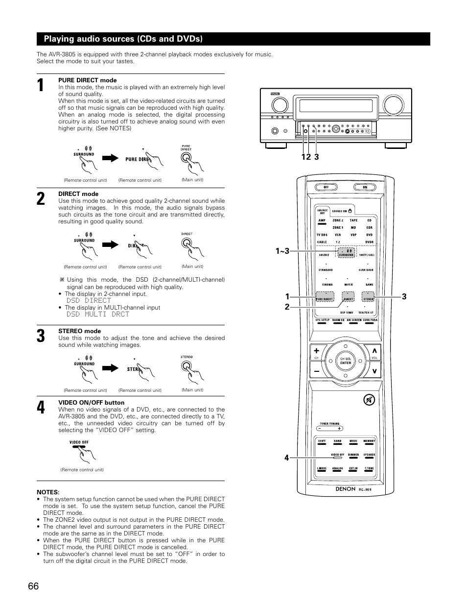 Denon AVR-3805 User Manual | Page 66 / 104