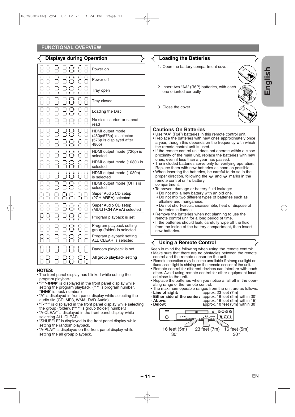 English | Denon DVD-758 User Manual | Page 11 / 36