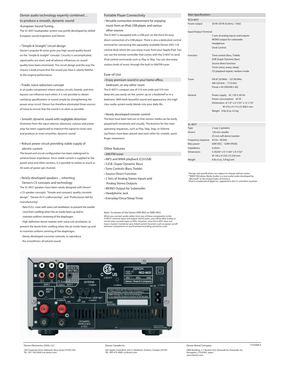 Denon D-M37 User Manual | Page 2 / 2