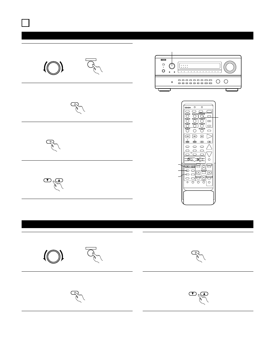 12 listening to the radio, Auto tuning, 4 2 3 1 manual tuning | Set the input function to “tuner, Press the mode button to set the auto tuning mode, Auto” appears on the display, Press the tuning up or down button | Denon AVR-4800 User Manual | Page 57 / 69