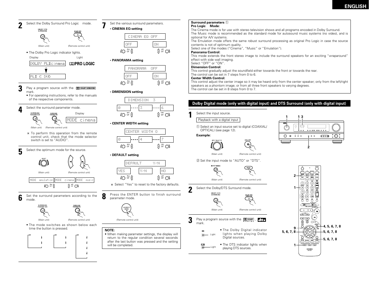 English | Denon AVR-1603 User Manual | Page 19 / 60