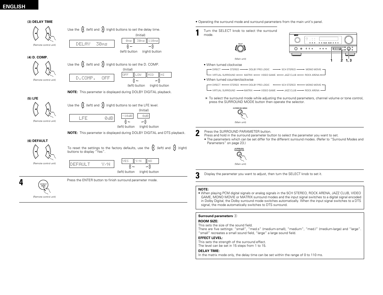 English | Denon AVR-1603 User Manual | Page 22 / 60