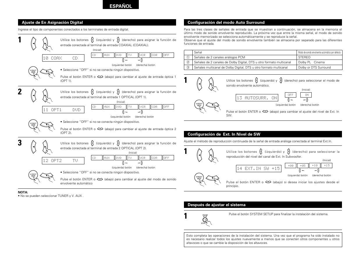 Español | Denon AVR-1603 User Manual | Page 39 / 60