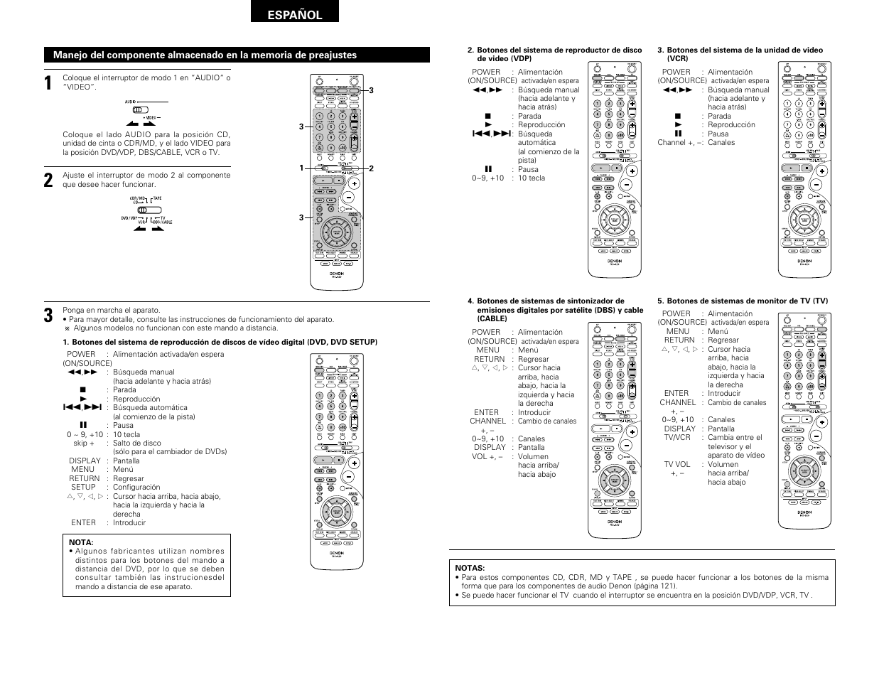 Español | Denon AVR-1603 User Manual | Page 41 / 60