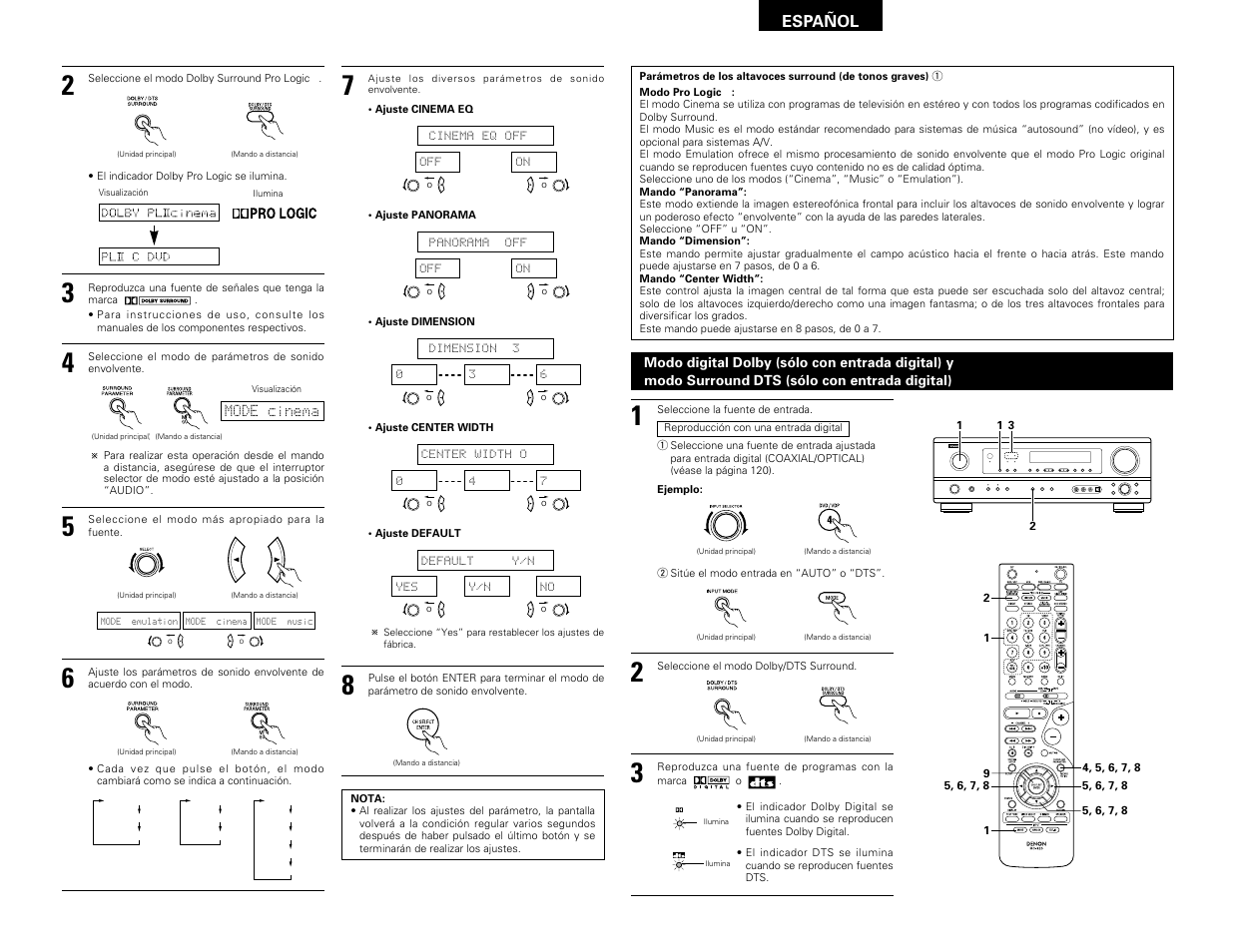 Español | Denon AVR-1603 User Manual | Page 46 / 60