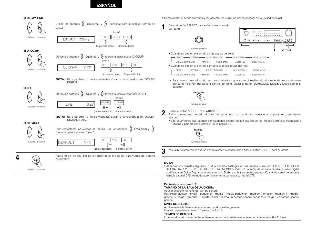 Español | Denon AVR-1603 User Manual | Page 49 / 60