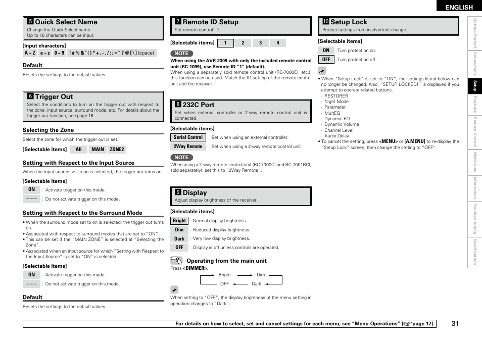 Denon AVR-2309 User Manual | Page 35 / 81