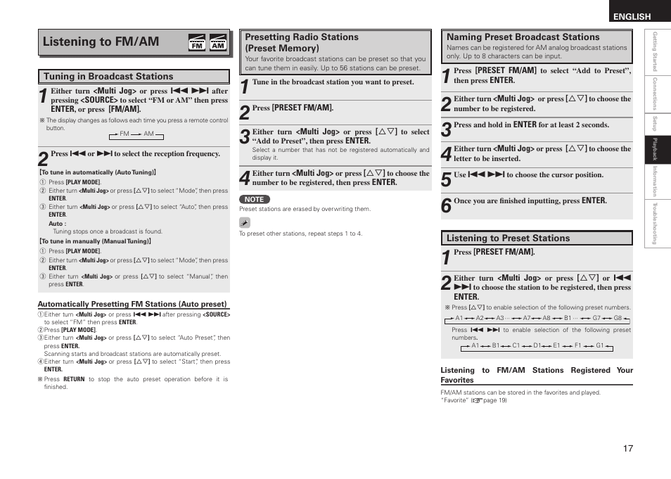 Listening to fm/am | Denon S-32 User Manual | Page 21 / 32