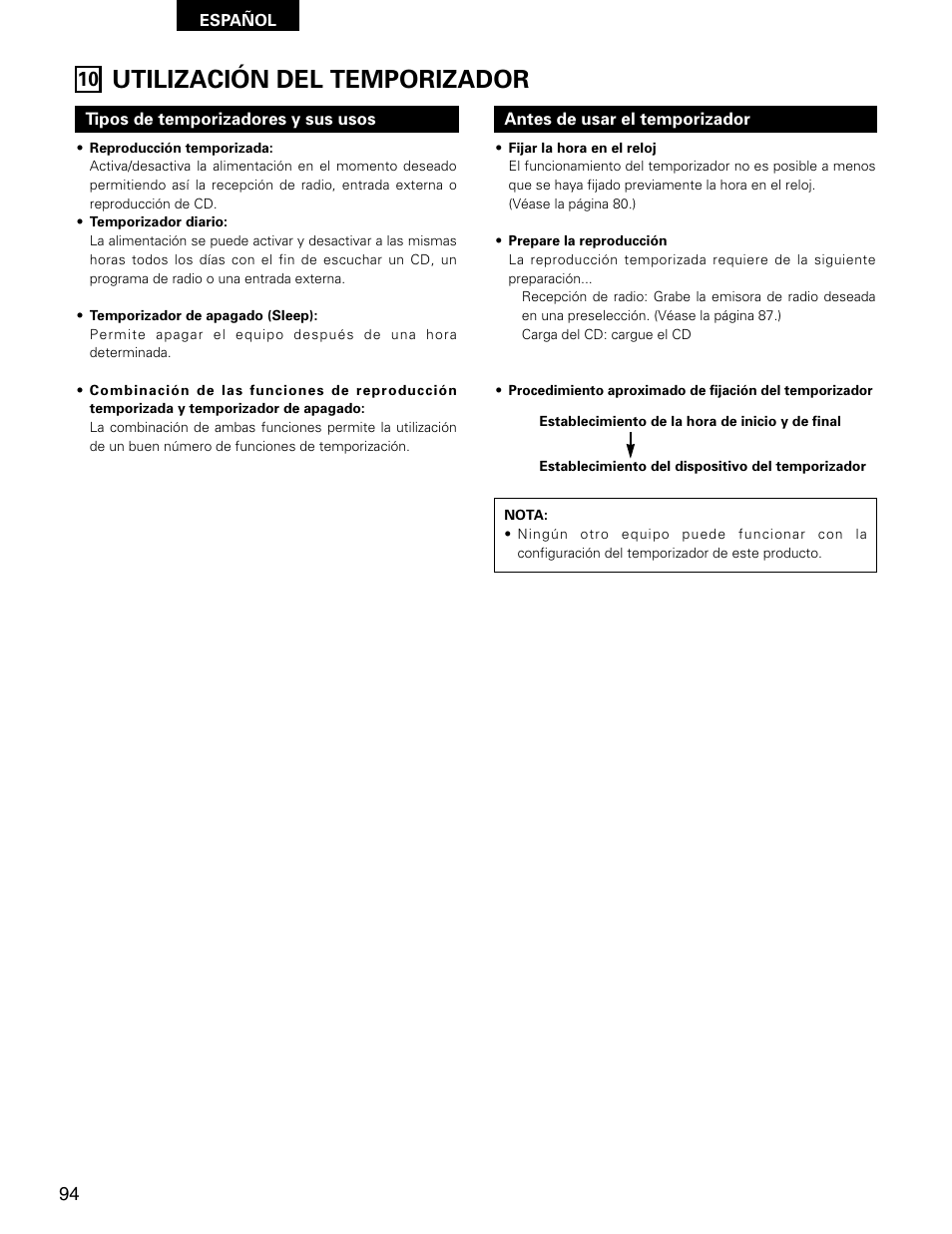 Utilización del temporizador | Denon D-AJ03 User Manual | Page 60 / 73