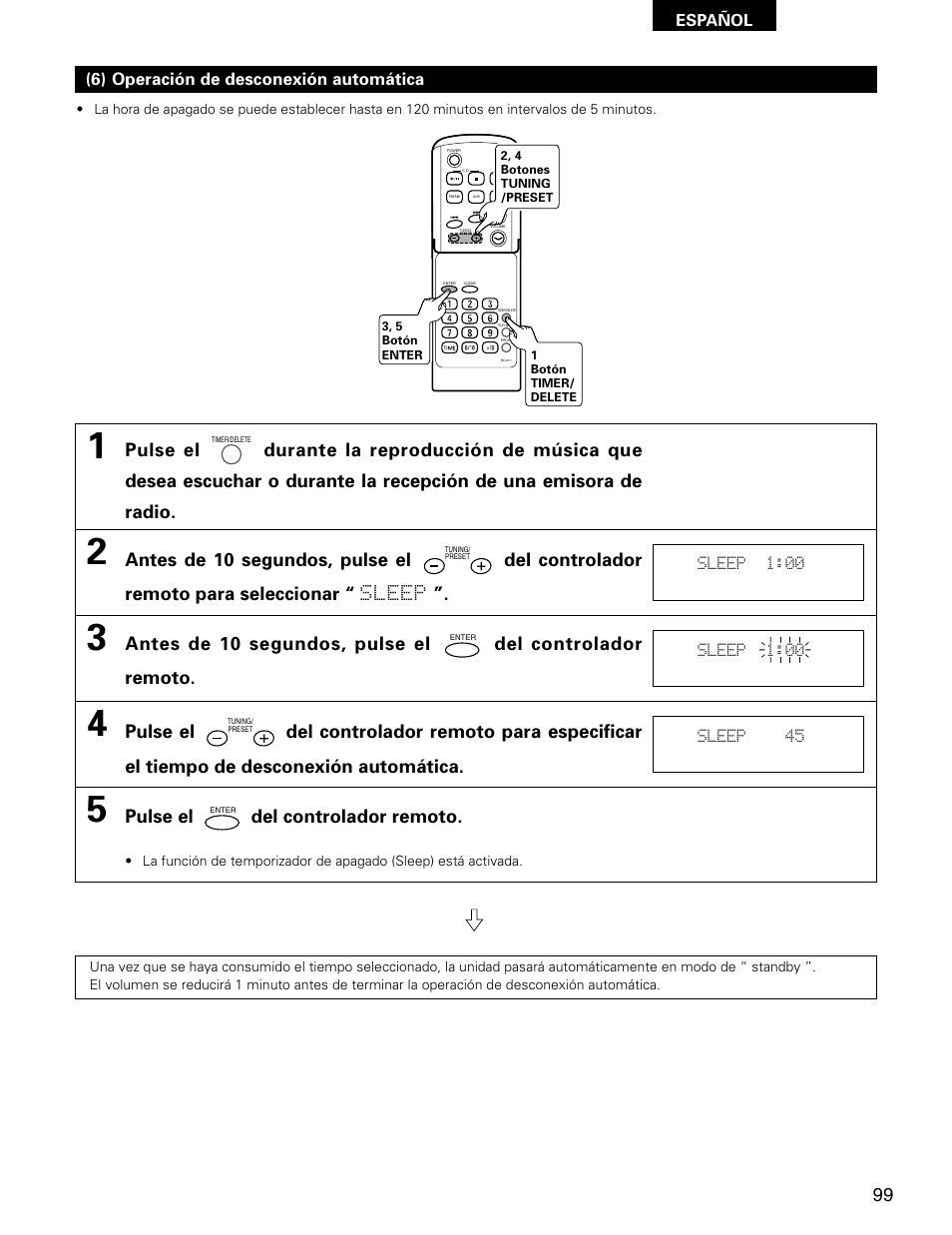 Pulse el del controlador remoto | Denon D-AJ03 User Manual | Page 65 / 73