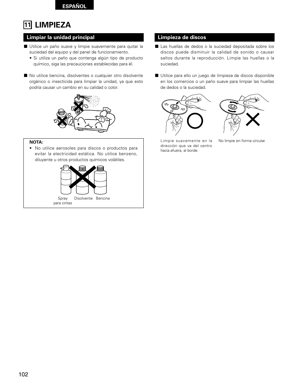 Limpieza | Denon D-AJ03 User Manual | Page 68 / 73