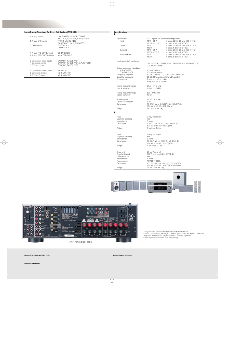 Dht-486dv | Denon DHT-486XP User Manual | Page 2 / 2