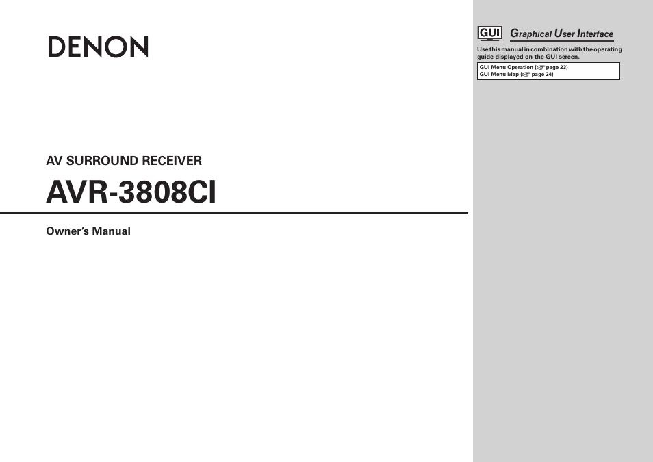 Denon AVR-3808CI User Manual | 108 pages