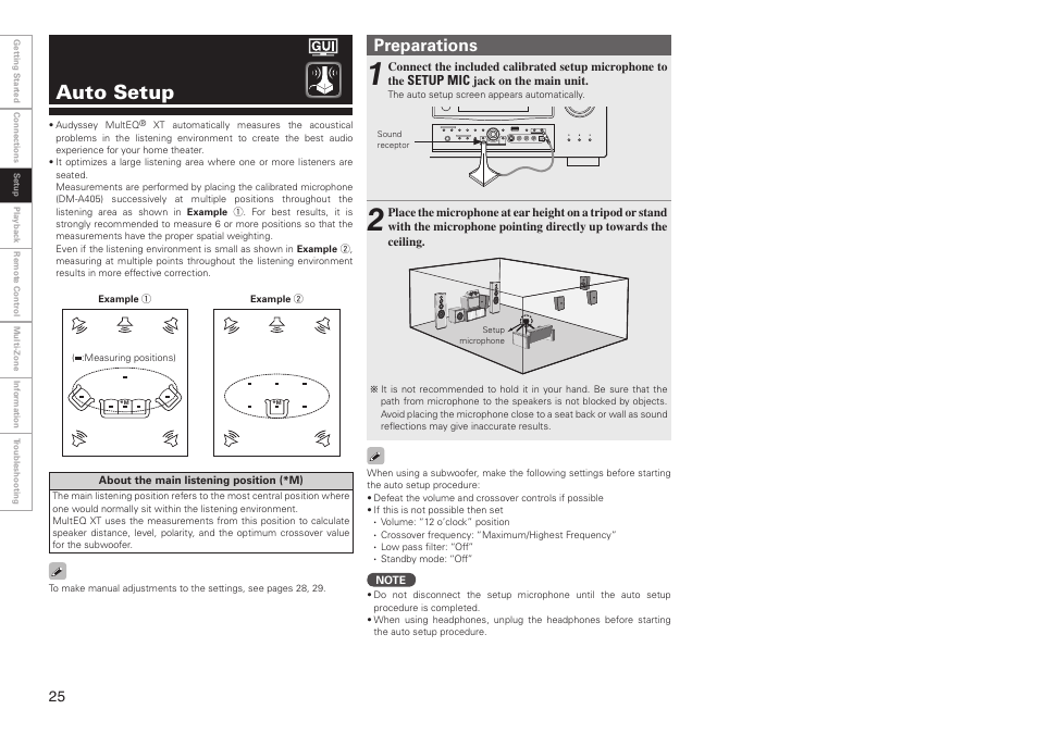 Auto setup, Preparations | Denon AVR-3808CI User Manual | Page 28 / 108