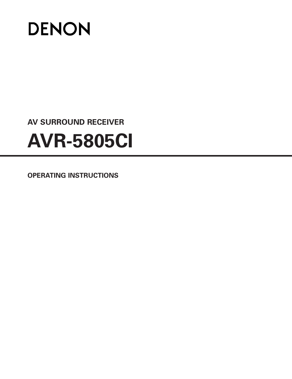 Denon AVR-5805CI User Manual | 214 pages