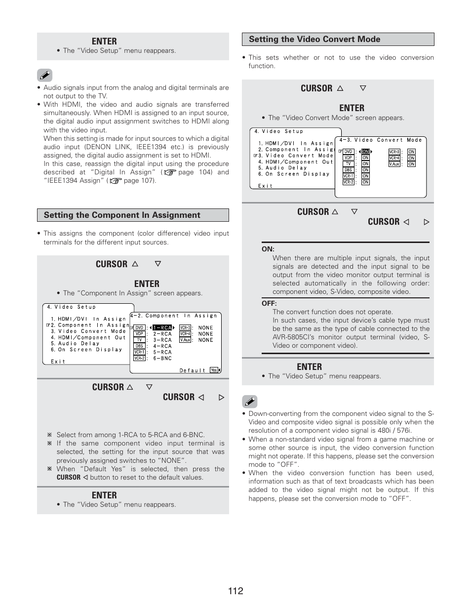 Denon AVR-5805CI User Manual | Page 112 / 214