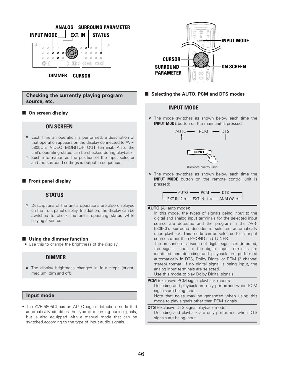 Denon AVR-5805CI User Manual | Page 46 / 214