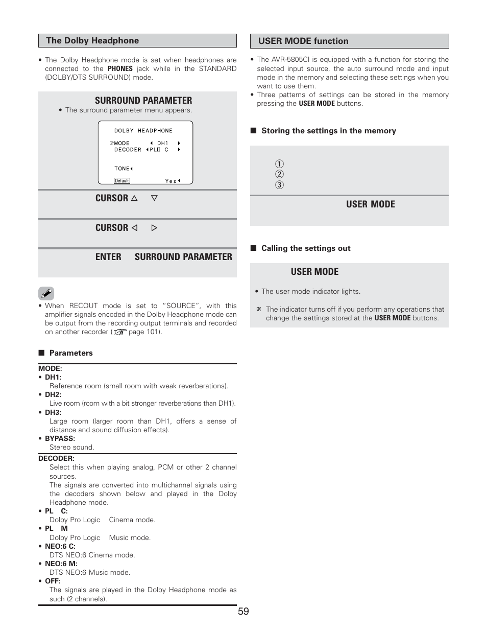 Denon AVR-5805CI User Manual | Page 59 / 214