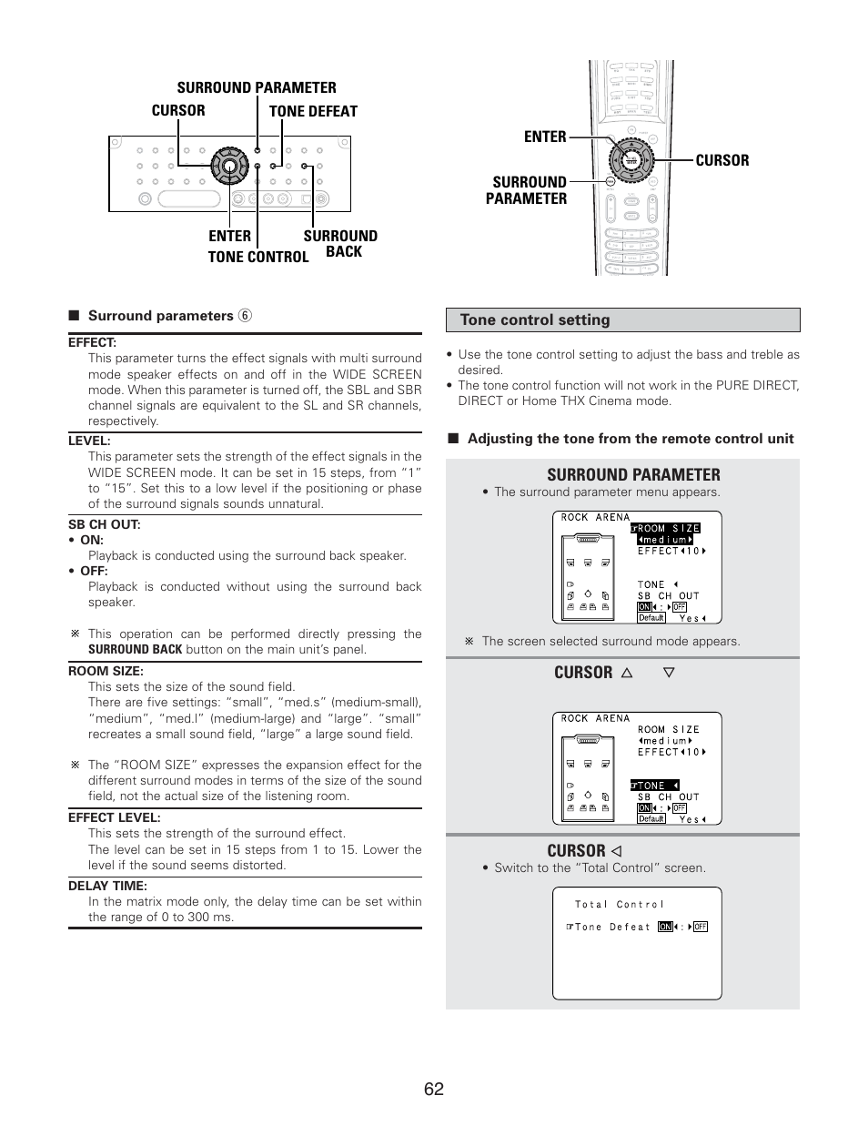 Denon AVR-5805CI User Manual | Page 62 / 214