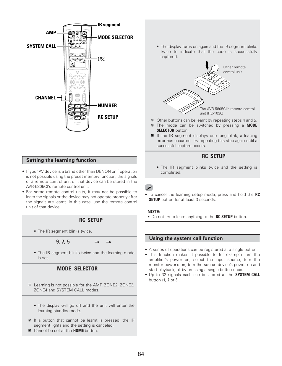Denon AVR-5805CI User Manual | Page 84 / 214