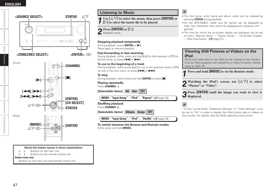 Denon AVR-2308CI User Manual | Page 50 / 78