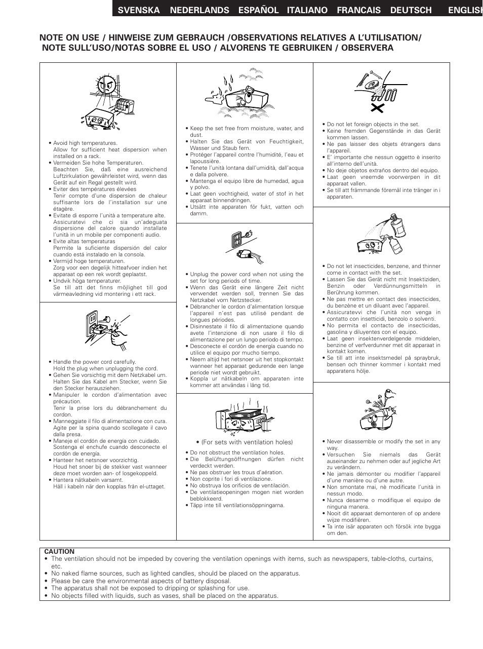 English | Denon DHT-M330DV User Manual | Page 3 / 60