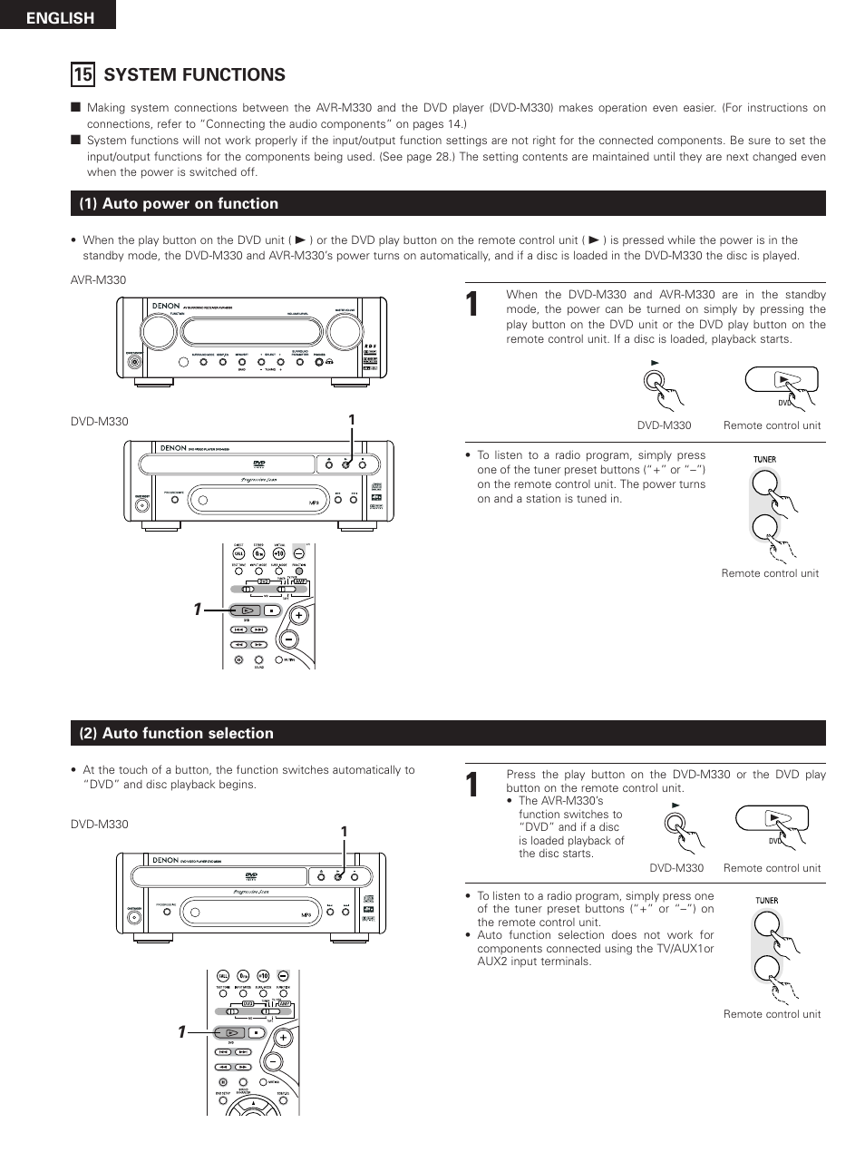 System functions | Denon DHT-M330DV User Manual | Page 54 / 60