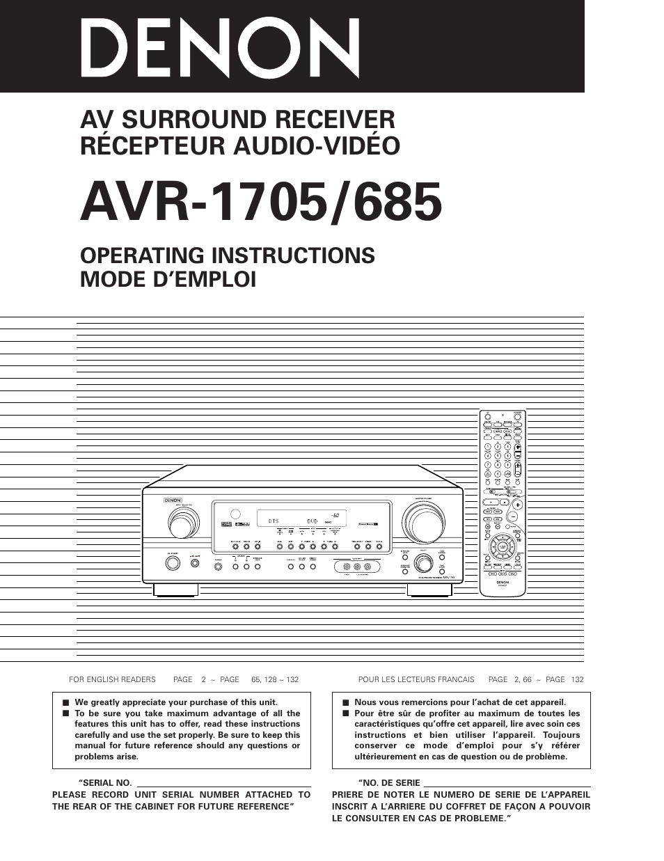 Denon AVR-685 User Manual | 75 pages