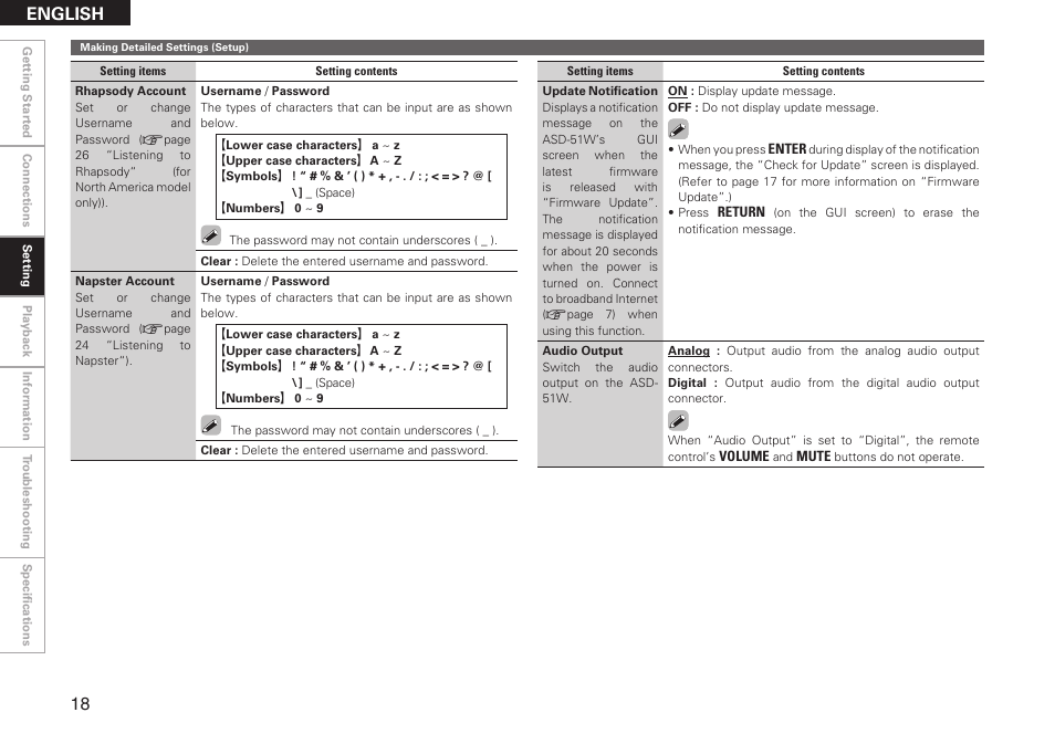 English | Denon ASD-51W User Manual | Page 26 / 47