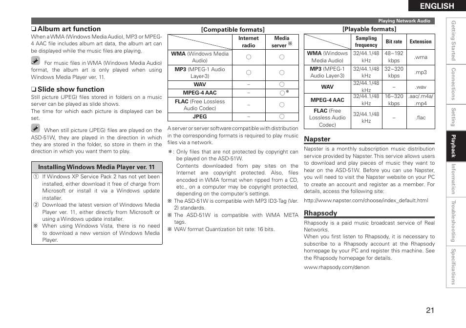 English | Denon ASD-51W User Manual | Page 29 / 47