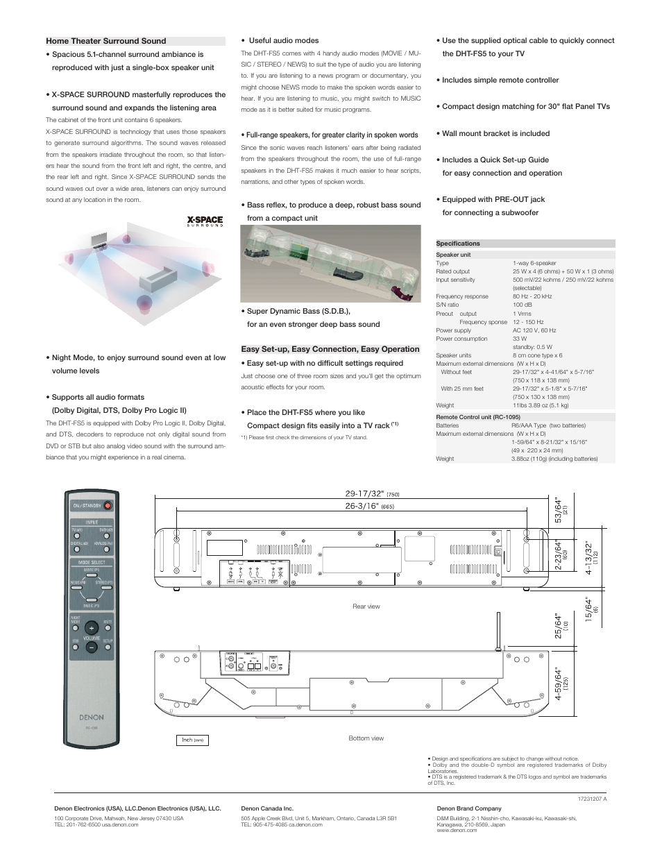 Denon DHT-FS5 User Manual | Page 2 / 2